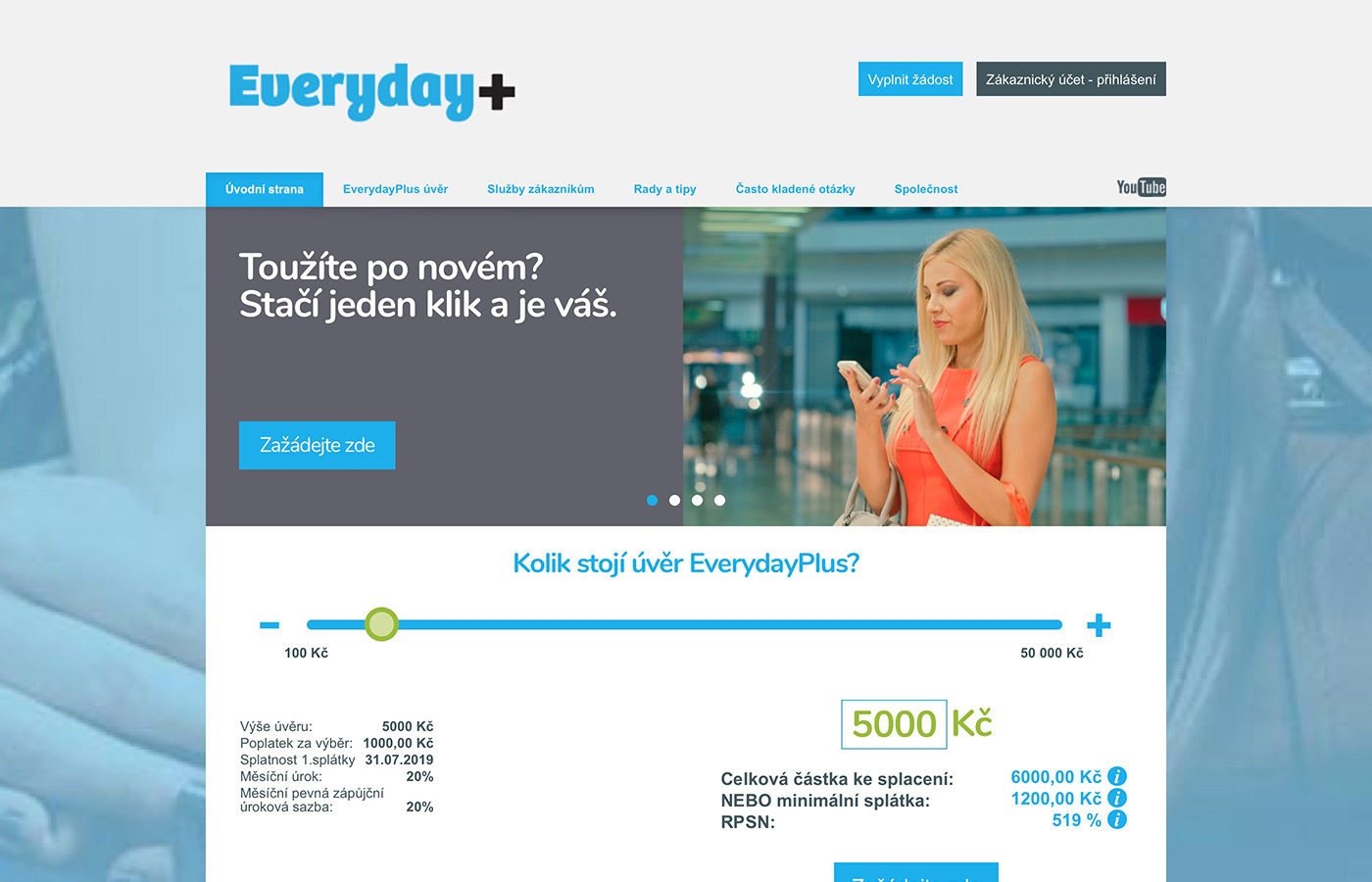 Náhled webových stránek http://www.everydayplus.cz